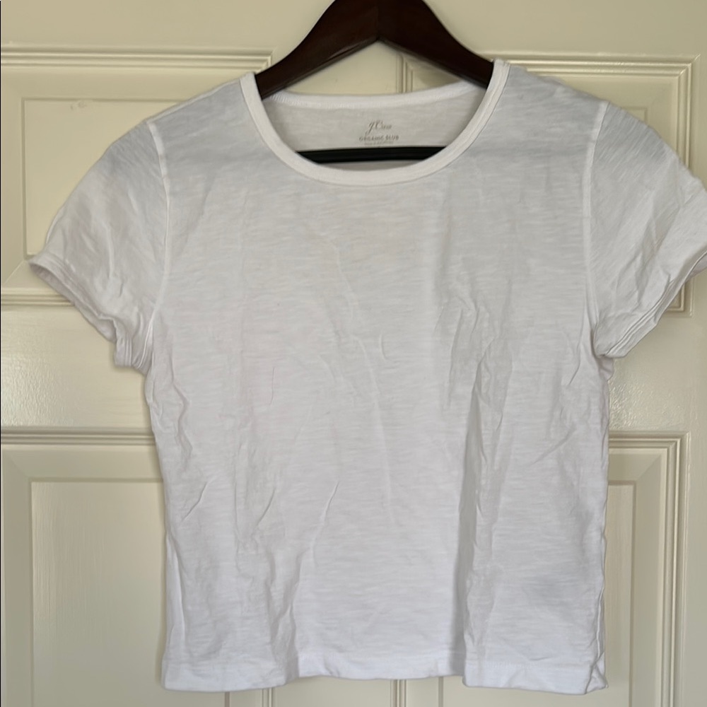 J Crew Classic White Crop T-Shirt